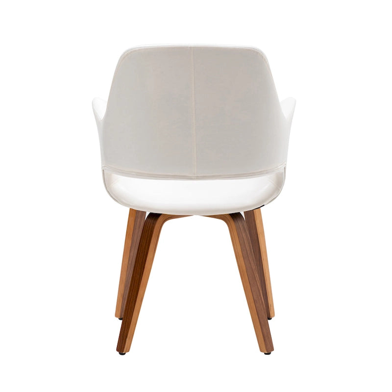 Chaises de salle à manger lot de 2, cuir PU, pieds en bois courbé