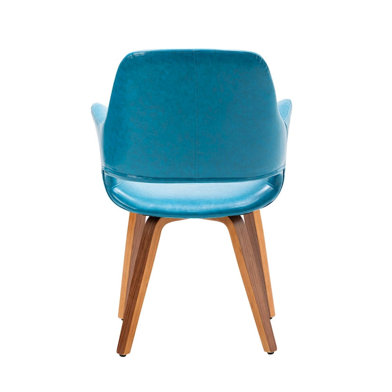 Chaises de salle à manger lot de 2, cuir PU, pieds en bois courbé