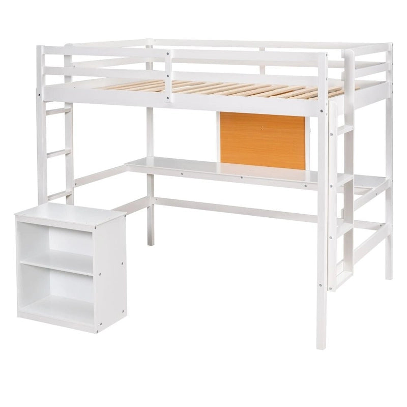 Full size Loft Bed with Desk and Writing Board