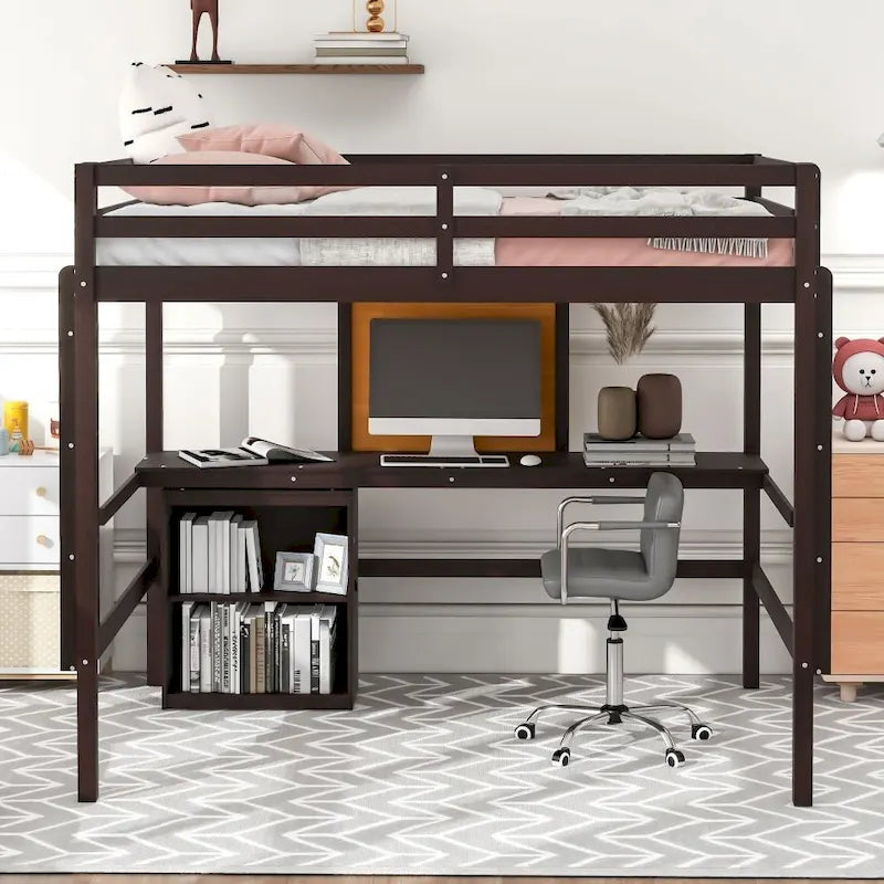 Full size Loft Bed with Desk and Writing Board