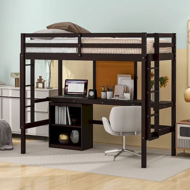 Full size Loft Bed with Desk and Writing Board