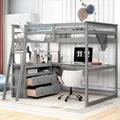 Nestfair Full Size Loft Bed with Desk and Shelves
