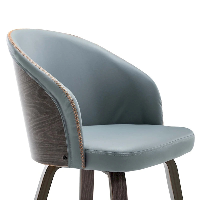 Maynau PU Leather & Wood Upholstered Dining Arm Chairs (Set 2)