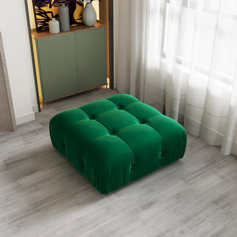 Minimalist Square Velvet Upholstery Ottoman