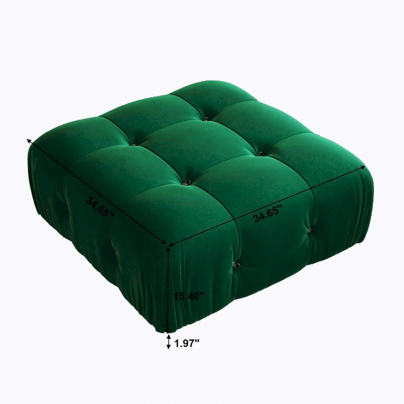Minimalist Square Velvet Upholstery Ottoman
