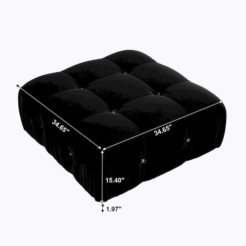 Minimalist Square Velvet Upholstery Ottoman