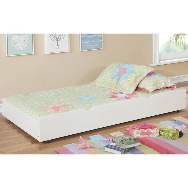 Bays Transitional Twin Wood Underbed Trundle with Casters by Furniture of America