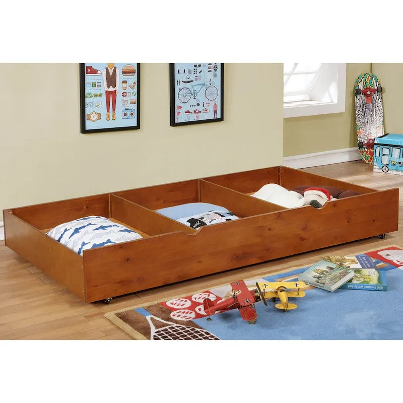 Bays Transitional Twin Wood Underbed Trundle with Casters by Furniture of America
