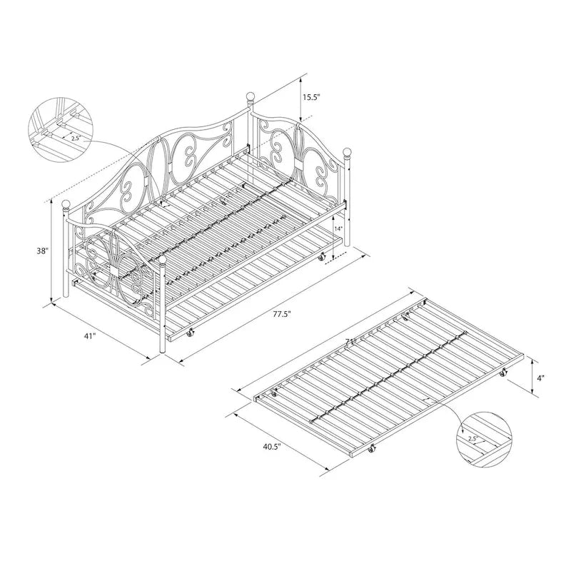 Avenue Greene Bradley Metal Daybed and Trundle