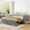 Twin Size Upholstered daybed with Pop Up Trundle