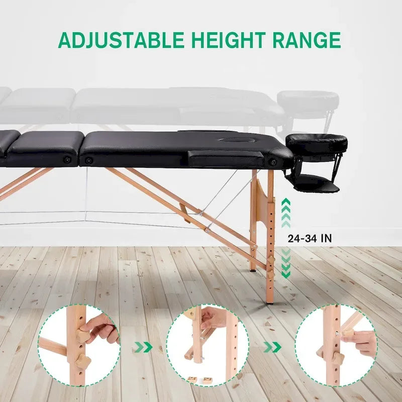 Massage Table 84 Inches Long Portable with Carry Case Table