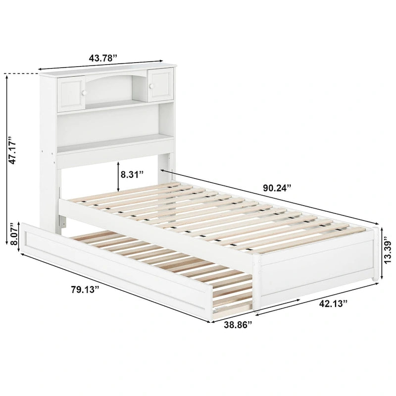 Hadley Platform Bed with Panel Footboard and Twin XL Trundle