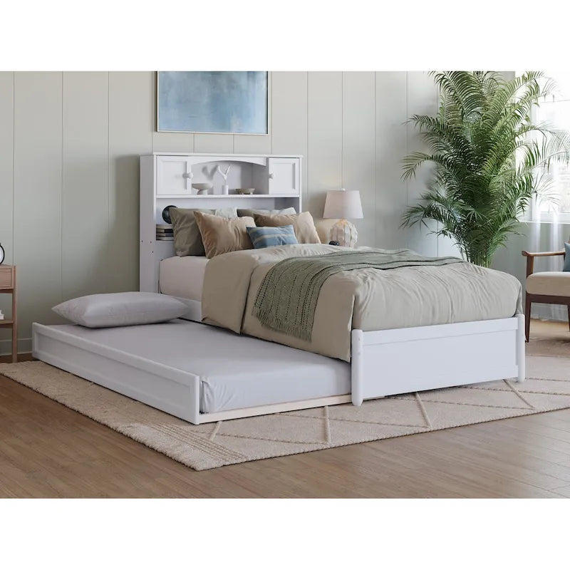 Hadley Platform Bed with Panel Footboard and Twin XL Trundle