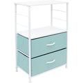 Nightstand 2-Drawer Shelf Storage - Bedside Furniture End Table Chest