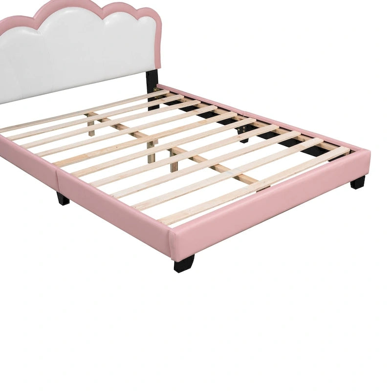 Upholestered Princess Bed With Crown Headboard