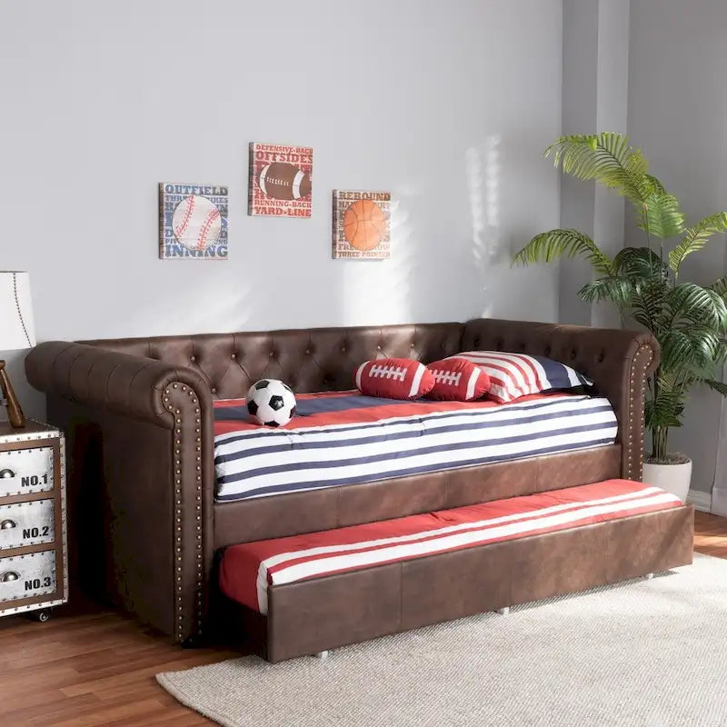 Carbon Loft Zoltowski Tufted Contemporary Daybed with Trundle
