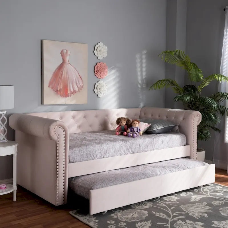 Carbon Loft Zoltowski Tufted Contemporary Daybed with Trundle