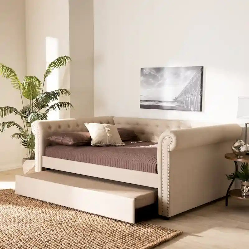 Carbon Loft Zoltowski Tufted Contemporary Daybed with Trundle