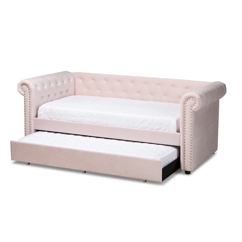 Carbon Loft Zoltowski Tufted Contemporary Daybed with Trundle