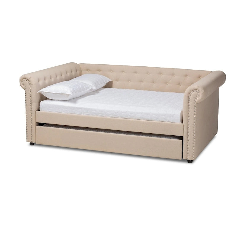 Carbon Loft Zoltowski Tufted Contemporary Daybed with Trundle