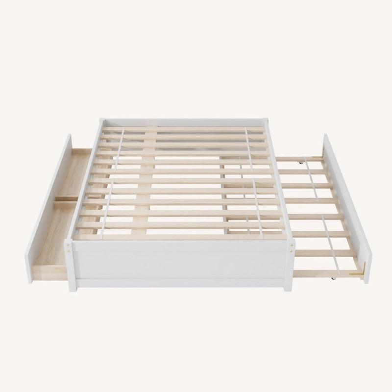 Full Bed With Twin Size Trundle And 2 Drawers