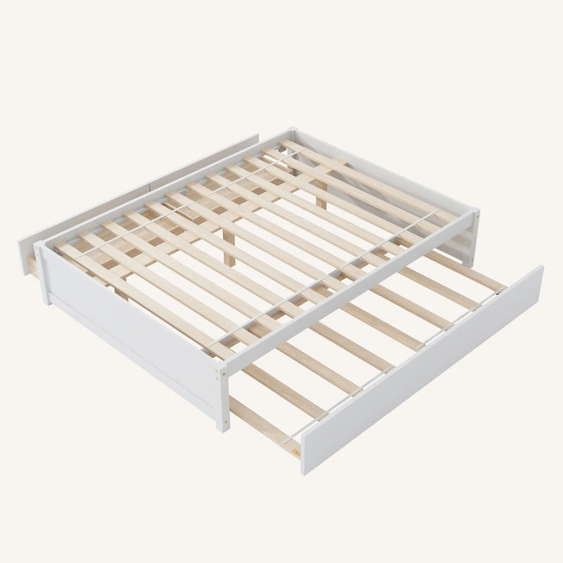 Full Bed With Twin Size Trundle And 2 Drawers