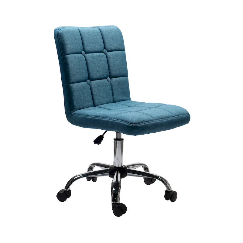 Chaise de bureau en tissu capitonné avec piètement en métal