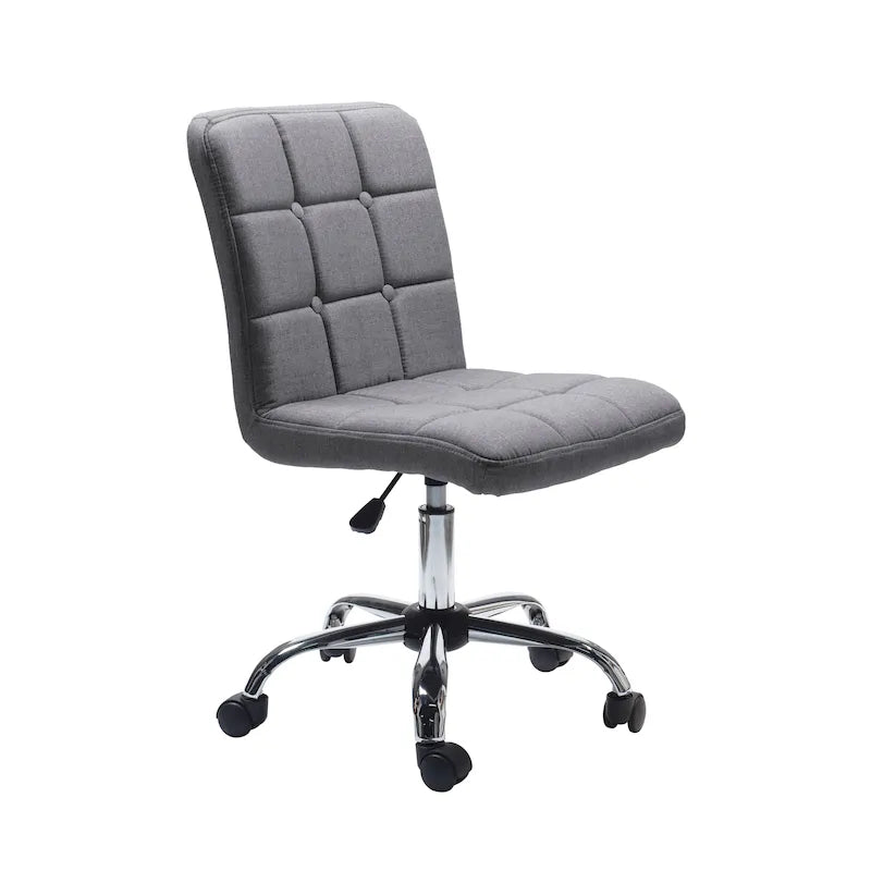 Chaise de bureau en tissu capitonné avec piètement en métal