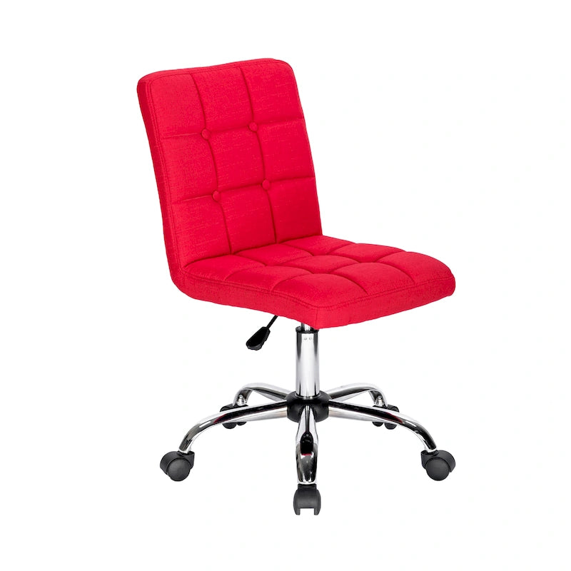 Chaise de bureau en tissu capitonné avec piètement en métal