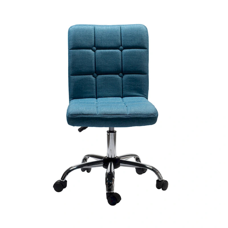 Chaise de bureau en tissu capitonné avec piètement en métal