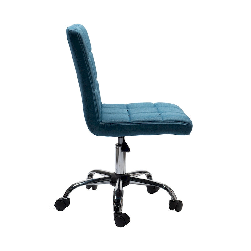 Chaise de bureau en tissu capitonné avec piètement en métal