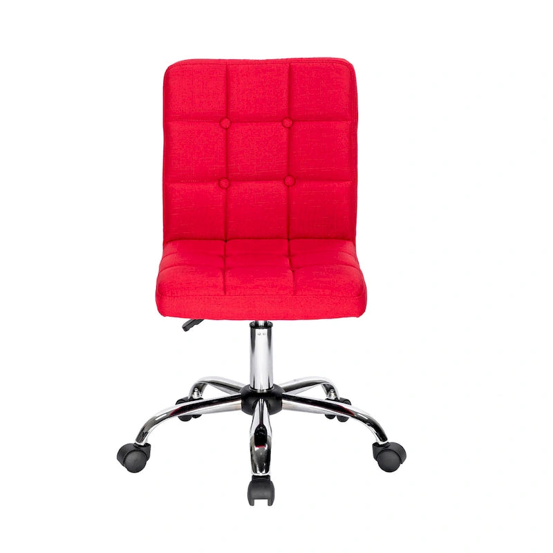 Chaise de bureau en tissu capitonné avec piètement en métal