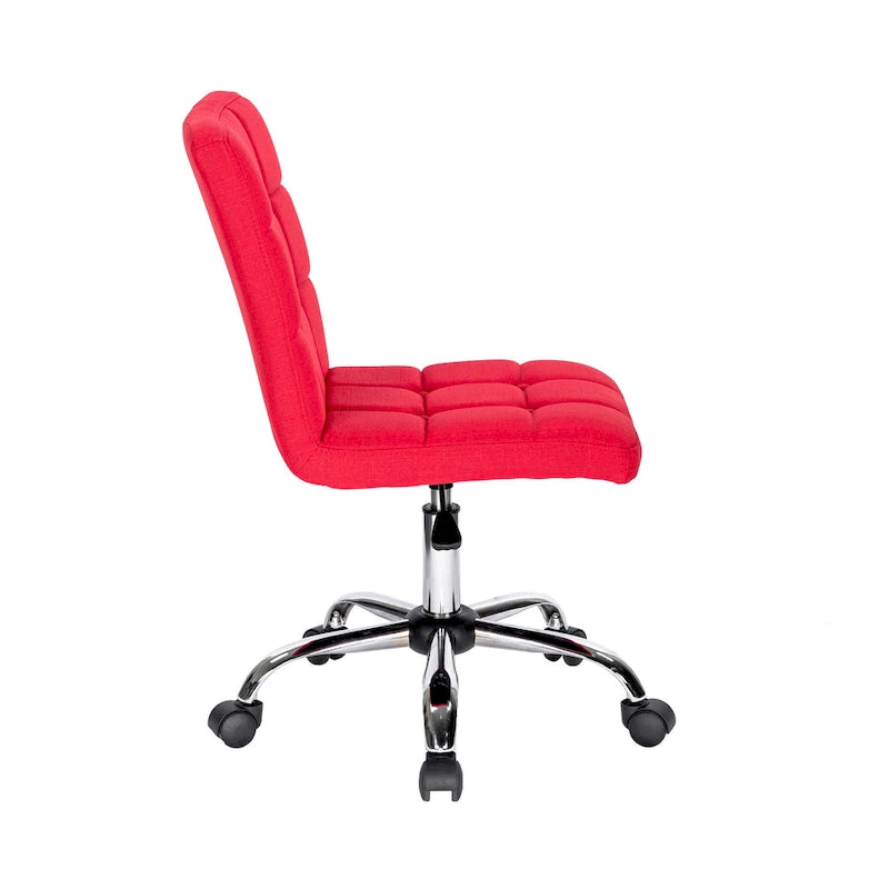 Chaise de bureau en tissu capitonné avec piètement en métal