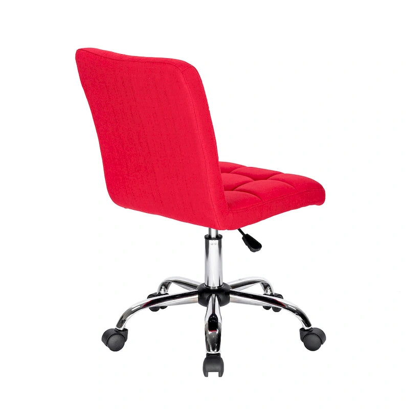 Chaise de bureau en tissu capitonné avec piètement en métal