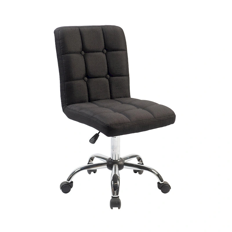 Chaise de bureau en tissu capitonné avec piètement en métal
