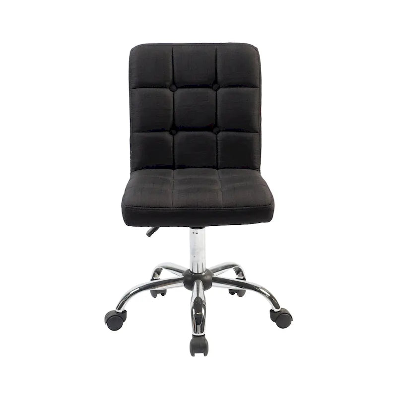 Chaise de bureau en tissu capitonné avec piètement en métal