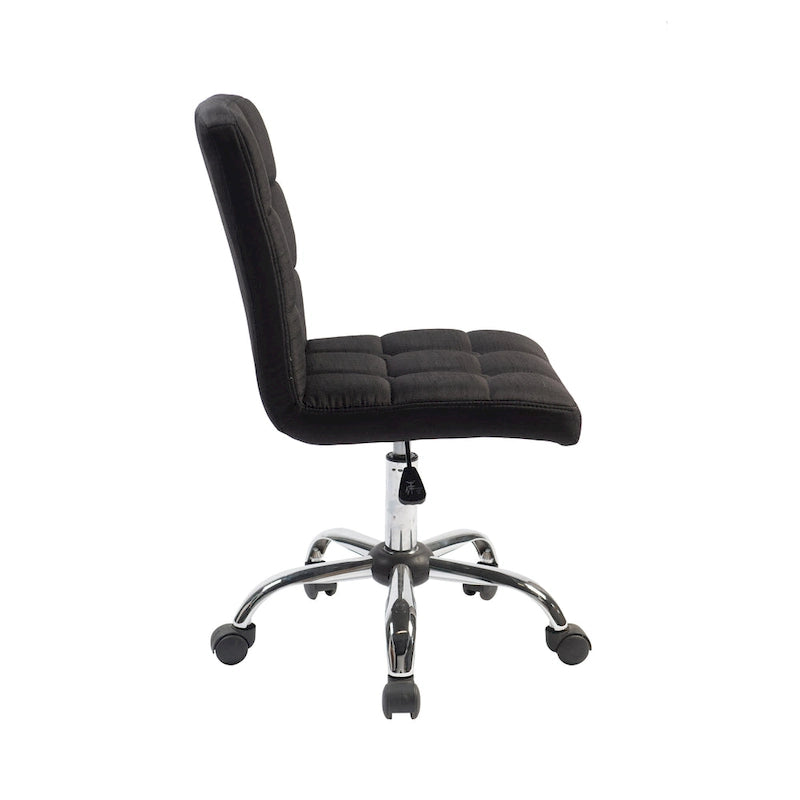 Chaise de bureau en tissu capitonné avec piètement en métal