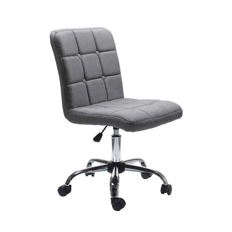 Chaise de bureau en tissu capitonné avec piètement en métal