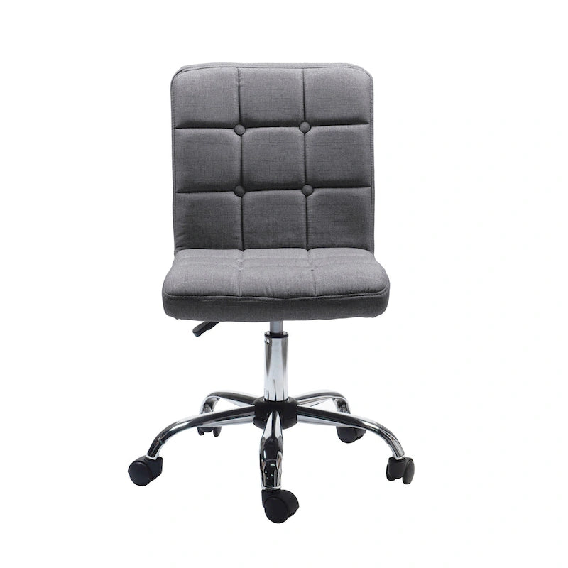 Chaise de bureau en tissu capitonné avec piètement en métal