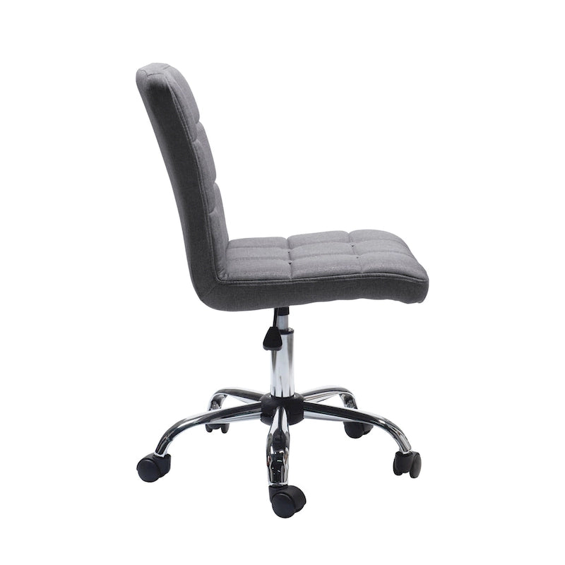 Chaise de bureau en tissu capitonné avec piètement en métal