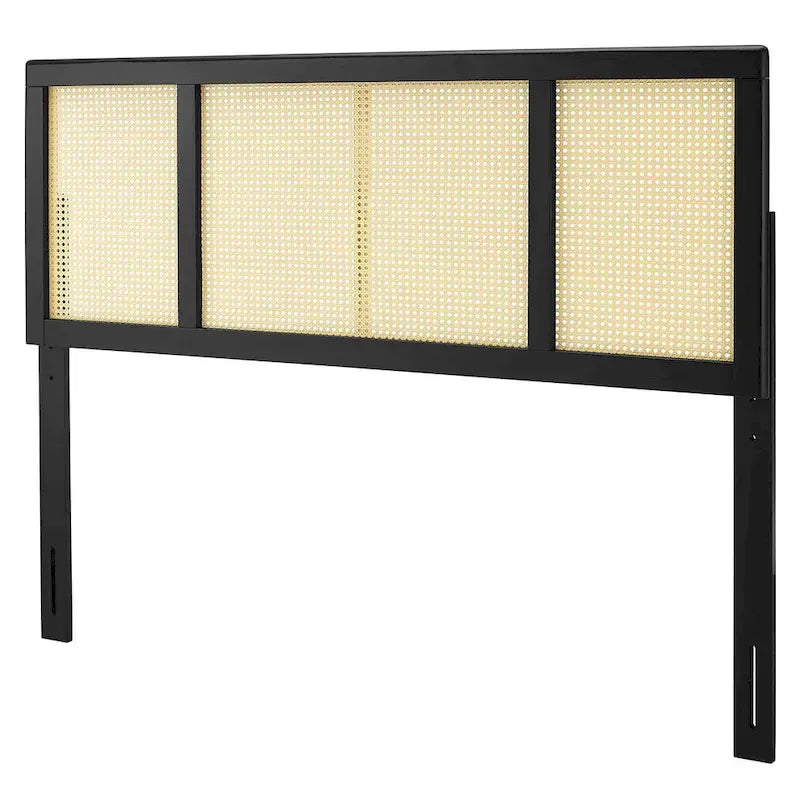 Tête de lit moderne en bois noir Queen Size