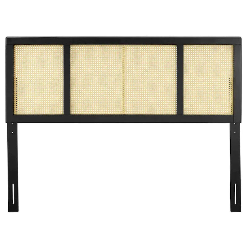 Tête de lit moderne en bois noir Queen Size