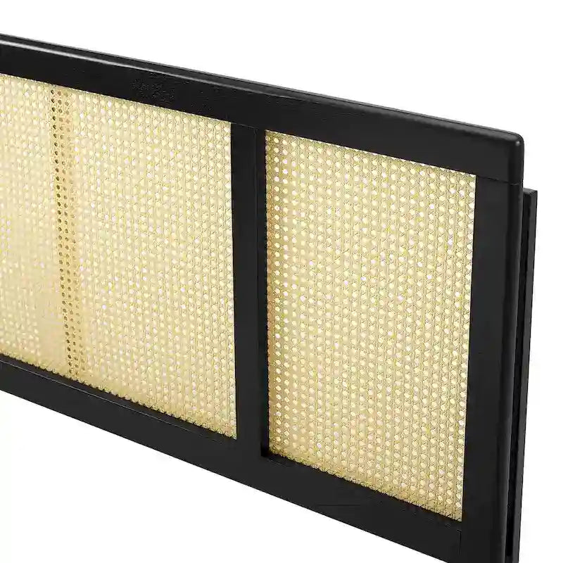 Tête de lit moderne en bois noir Queen Size