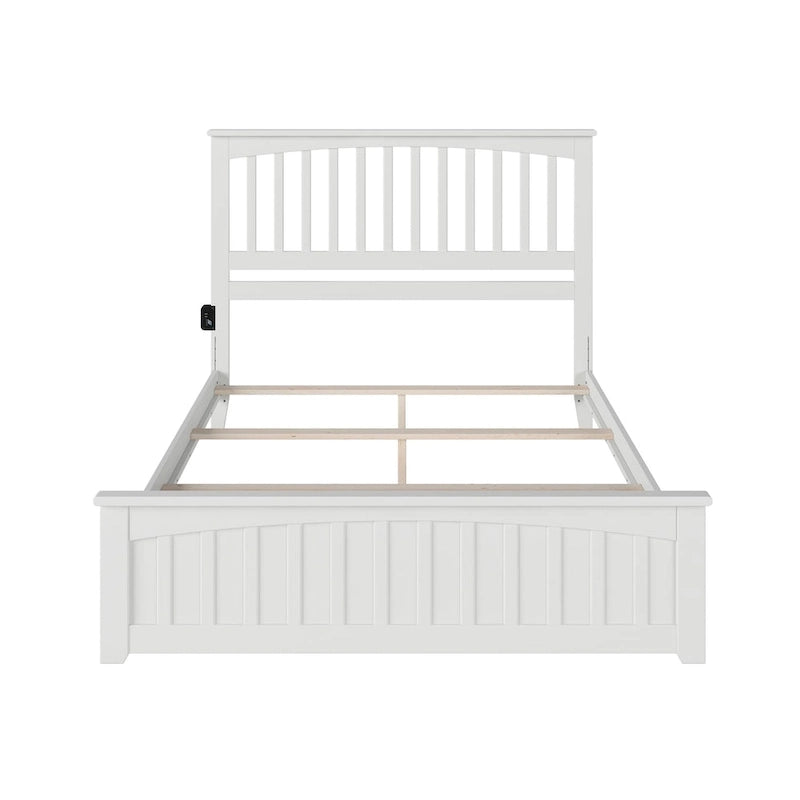 Cadre de lit plateforme avec pied de lit assorti, Blanc