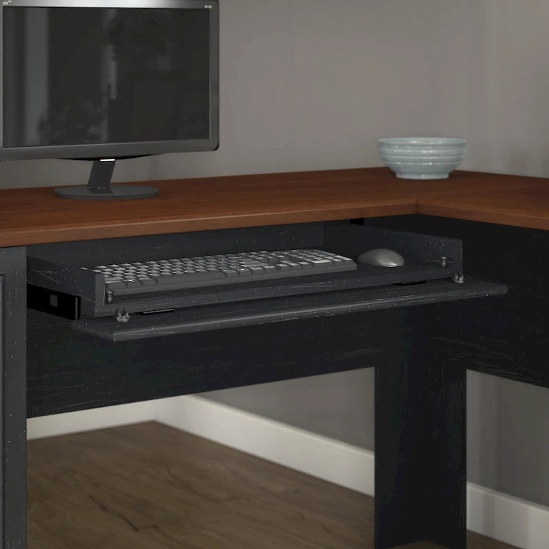Fairview 60W Desk with Hutch, and Storage Set by Bush Furniture