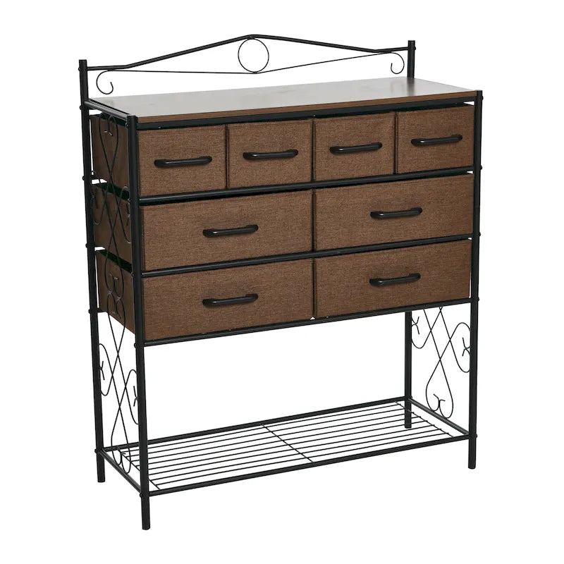 Meuble de rangement pour table de chevet Household Essentials avec 8 tiroirs et étagère à chaussures