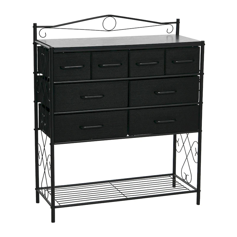 Meuble de rangement pour table de chevet Household Essentials avec 8 tiroirs et étagère à chaussures
