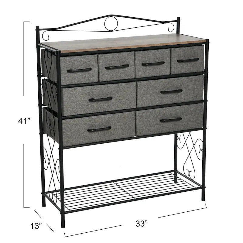 Meuble de rangement pour table de chevet Household Essentials avec 8 tiroirs et étagère à chaussures