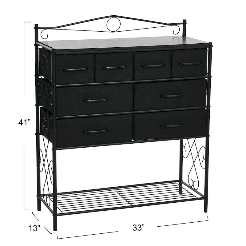 Meuble de rangement pour table de chevet Household Essentials avec 8 tiroirs et étagère à chaussures