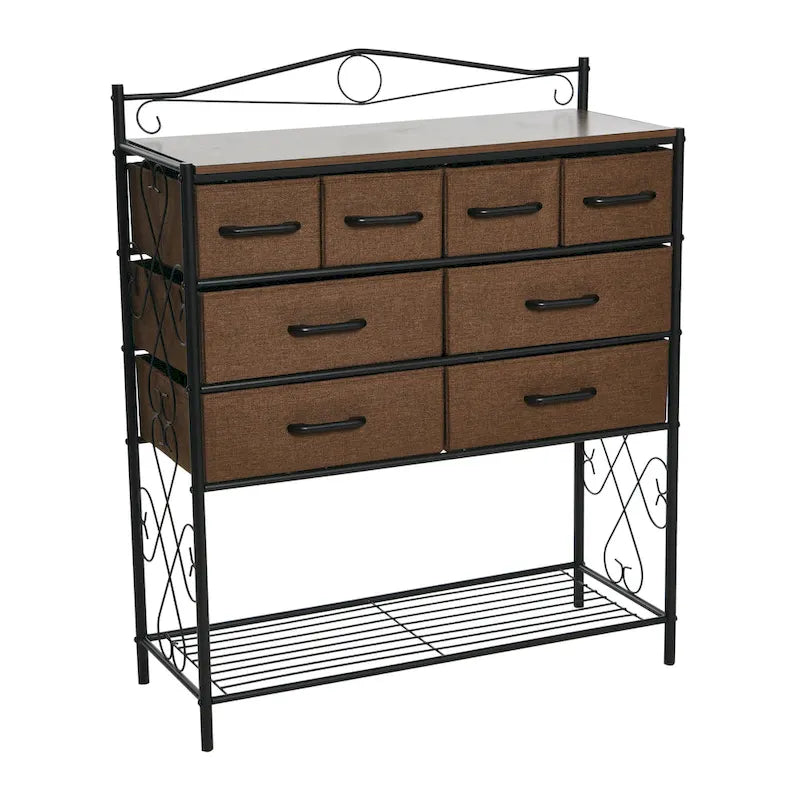 Meuble de rangement pour table de chevet Household Essentials avec 8 tiroirs et étagère à chaussures